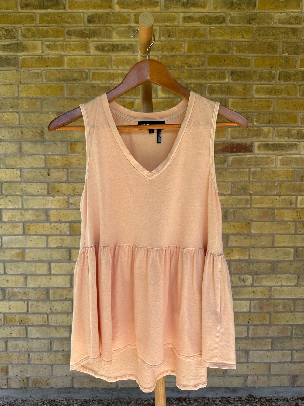 DKNY Jeans Soft Peach Peplum Babydoll Tank Top - Size S